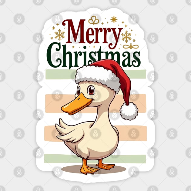 Santa Goose Shirt - Merry Christmas Holiday Tee Sticker by Urbanprint